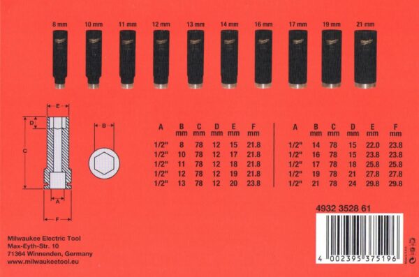 COFFRET 10 DOUILLES A CHOC 1/2" <div hidden>AC_CLCH003</div> – Image 2