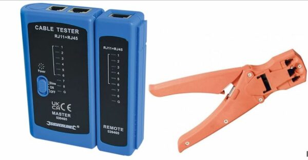 KIT TESTEUR LAN + PINCE A SERTIR  POUR RJ45 <div hidden>TE_TLAN001</div>